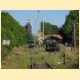 Parn lokomotiva 310.922 objd soupravu vlaku po manipulan koleji v Poln.