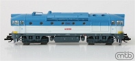 [Lokomotivy] → [Motorov] → [T478.3 „Brejlovec”] → TT750-094: dieselov lokomotiva bl-svtle modr s vstranm pruhem, ed rm a pojezd