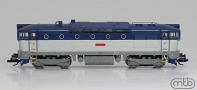 [Lokomotivy] → [Motorov] → [T478.3 „Brejlovec”] → CD-754-060: dieselov lokomotiva bl-modr se svtle edm rmem