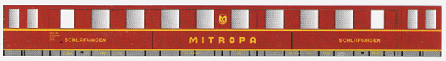 [Osobn vozy] → [Spn a osobn] → [4-os spn] → 500635: lkov vz erven se stbitou stechou „MITROPA“