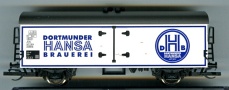[Nkladn vozy] → [Kryt] → [2-os chladic, pivn a reklamn] → 500527: nkladn chladc vz bl s ernou stechou „HANSA“