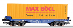 [Nkladn vozy] → [Nzkostnn] → [4-os ploinov] → 01108: ploinov vz modr s nkladem kontejneru 40′ „MAX BGL“